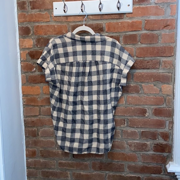 Madewell Plaid Button Down Tee Size Small - Picture 3 of 3